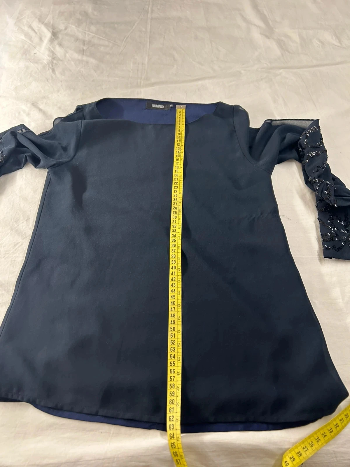 Blusa de mangas compridas azul marinho Lynn Adler T. S – photo 11